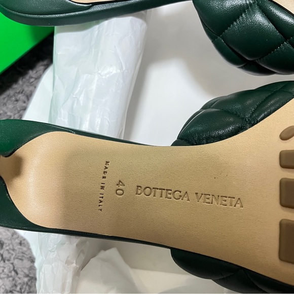 Bottega Veneta Dark Green Quilted Heels - Picture 9 of 13